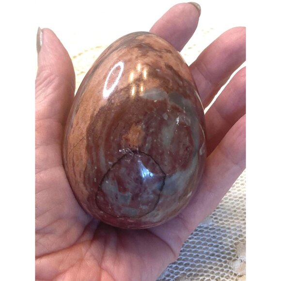 Polished Stone Egg  Red Jasper ? Paperweight Natural Decor - Picture 2 of 5